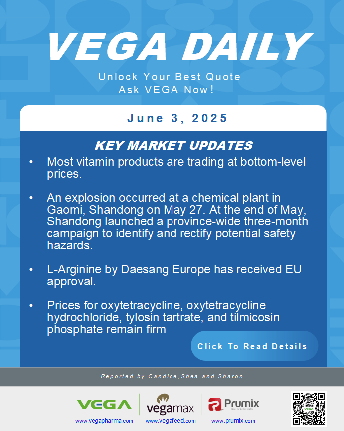 Vega Daily Dated on June 3rd 2025 Vitamin Amino Acid APl Food Additives.png